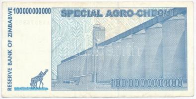 Zimbabwe 2008. 100.000.000.000$ "Reserve Bank of Zimbabwe" bemutatóra szóló csekk T:III
Z...