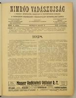 1928 a Nimród vadászújság 16. évfolyama, egybekötve, érdekes írásokkal, kopott vászonkötésben