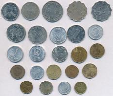24db-os vegyes fémpénz, közte Kína, Makaó, Tajvan T:2-3 24pcs of various coins from China, Macau, Taiwan C:XF-F
