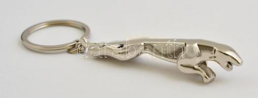 Jaguár fém kulcstartó, jó állapotban, h: 10,5 cm