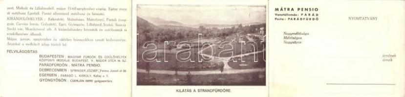 Parád, Mátra pensio szálloda és étterem kihajtható reklámlapja (EK)