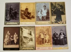 cca 1870-1900 8 db kabinetfotó / keményhátú magyar fotósoktól 11x17 cm