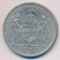 1930. 5P Ag "Horthy jobbra" T:2,2- kis szennyeződés 
Adamo P8