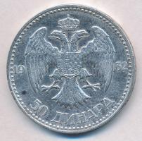 Jugoszlávia 1932. 50D Ag "I. Sándor" T:2 kis patina 
Yugoslavia 1932. 50 Dinara Ag "...