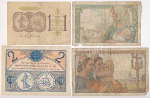 Franciaország 1922. 1Fr + 2Fr + 1942. 20Fr + 1945. 10Fr T:III,III-,IV
France 1922. 1 Franc + 2 Fran...