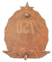 ~1970-1980. "750 ezer km balesetmentesen" zománcozott fém autójelvény (59x69mm) T:2