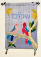 Héber feliratos falitextil, 31x21 cm