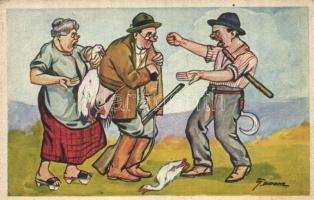 5 db régi vadász motívumlap, ebből 2 fotó / 5 pre-1945 hunting motive cards, among them 2 photos of ...