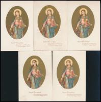 5 db Szent Erzsébet litho szentkép, különböző méretben