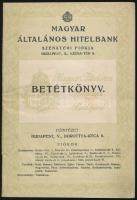 1938 a Magyar Általános Hitelbank betétkönyve
