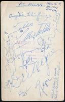 1960 Puskás Ferenc (1927-2006) dedikált fényképe, hátul pecséttel jelzett (Albero Y Segovia, Alcalá ...