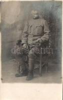 3 db régi katonai fotólap / 3 pre-1945 military photo postcards, K.u.K. group photo
