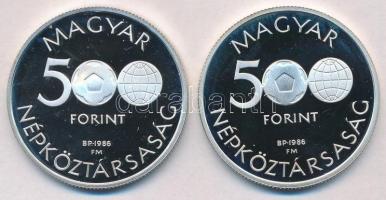 1986. 500Ft Ag "Labdarúgó Világbajnokság - Mexikó 1986" + 1986. 500Ft Ag "Labdarúgó V...