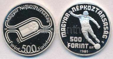 1981. 500Ft Ag "Labdarúgó Világbajnokság 1982" (2xklf) T:PP ujjlenyomat