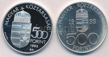 1992. 500Ft Ag "Telstar 1" + 1993. 500Ft Ag "Integráció Az Európai Közösségbe" T...