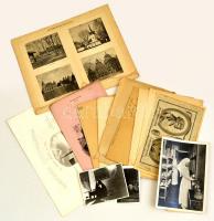 cca 1850-1940 18 db papírrégiség: metszet, fotó