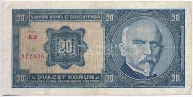 Csehszlovákia 1926. 20K T:III- Czechoslovakia 1926. 20 Korun C:VG Krause 21