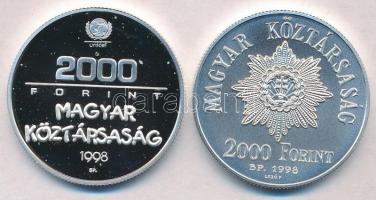 1998. 2000Ft Ag "UNICEF - A világ gyermekei" + 1998. 2000Ft Ag "1848-49. forradalom é...
