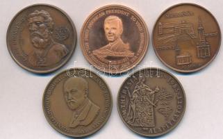 1985-1989. 5db-os emlékérem tétel, mind klf T:2,2-