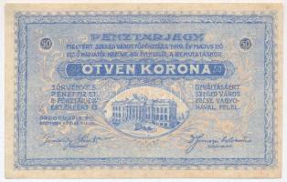 Szeged 1918.12.01. 50K Városi pénztárjegy T:II-,III szép papír Adamo SZE-3.3