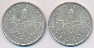 1993-1994. 200Ft Ag "MNB/Deák" (2x) T:2