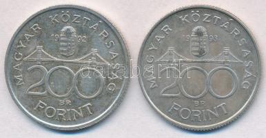 1992-1993. 200Ft Ag "MNB" (2x) T:1-,2