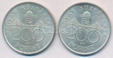 1993. 200Ft Ag "MNB" (2x) T:2