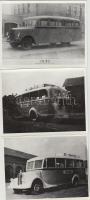 cca 1930-1940 Távolsági személyszállítás autóbuszokkal (Mohács-Bátaszék, különjáratok), 3 db későbbi előhívás, 9x12 cm