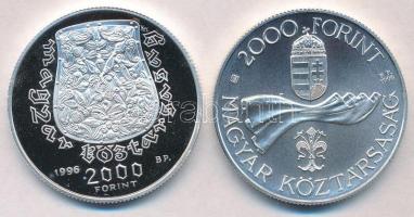 1996. 2000Ft Ag "Honfoglalás" + 1996. 2000Ft Ag "Ötvenéves a Forint" T:PP,BU
Ad...