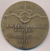 Reményi József (1887-1977) 1937. "Nemzeti Hajós Egylet 1862-1937 / 75 év összetartásban" Br emlékérem (80mm) T:2,2- patina