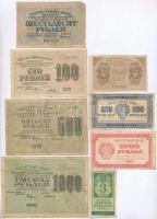 Szocialista Szövetségi Szovjet Köztársaság 1919. 15R + 60R + 100R + 500R + 1000R + 1921. 500R + 1000R + 1922. 3R T:III,III- Russian Socialist Federated Soviet Republic 1919. 15 Rubles + 60 Rubles + 100 Rubles + 500 Rubles + 1000 Rubles + 1921. 500 Rubles + 1000 Rubles + 1922. 3 Rubles C:F,VG