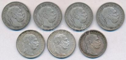 1893KB-1915KB 1K Ag "Ferenc József" (7xklf) T:1-,2,2- patina
Adamo K5,K5.1