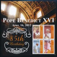 XVI Benedek pápa 85. születésnapja kisív + blokk Pope Benedict XVI mini sheet + block