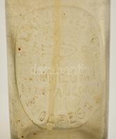 Régi címeres szódásüveg, tetején "Ungvári Jenő és Endre Budapest" felirattal, foltos, m:30...