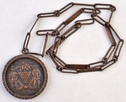 DN "SOCIETAS VINI HUNGARI EGER" nyakba akasztható fém díjérem(?) (70mm) T2