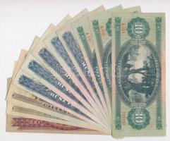 11db-os vegyes magyar forint bankjegy tétel, közte 1949. 100Ft T:III