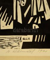 Olvashatatlan jelzéssel: Az utolsó vacsora. Linó, papír, üvegezett keretben, 33×48 cm