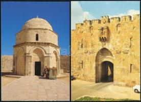 60 db modern izraeli városképes lap, közte 1 Tel-Aviv képeslapfüzet / 60 modern israeli town-view po...