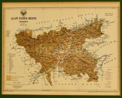 1893 Alsó-Fehér vármegye térképe, tervezte: Gönczy Pál, kiadja: Posner Károly és Fia térképészeti műintézete, paszpartuban, 22x29 cm