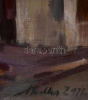 Bertha Zoltán  (1914-2003): Sárospataki utca részlet. Olaj, farost, jelzett, keretben, 60×80 cm