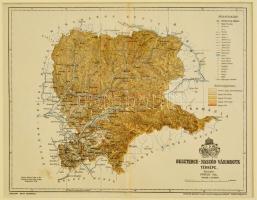 1893 Beszterce-Naszód vármegye térképe, tervezte: Gönczy Pál, kiadja: Posner Károly és Fia térképészeti műintézete, paszpartuban, 22x29 cm