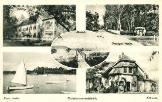 Balaton - 8 db régi városképes lap: éttermek, üdülők, villák