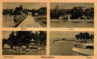Balaton - 8 db régi városképes lap: éttermek, üdülők, villák