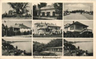 Balaton - 8 db régi városképes lap: éttermek, üdülők, villák