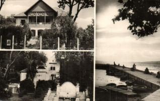 Balaton - 22 db modern városképes lap: üdülők, éttermek, fürdőzők, vasútállomás