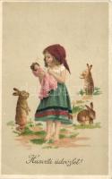 3 db régi húsvéti üdvözlőlap / 3 pre-1945 Easter greeting cards, lithos