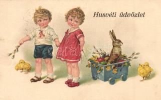 3 db régi húsvéti üdvözlőlap / 3 pre-1945 Easter greeting cards, lithos