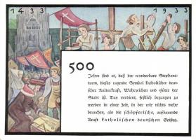 4 db régi vegyes témájú grafikai lap / 4 pre-1945 mixed-themed graphic postcards