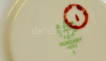 Hollóházi retro mokkás készlet, matricás, hibátlan