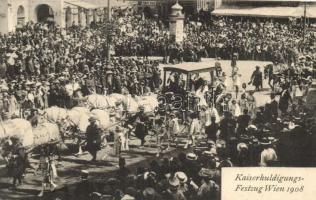 1908 Vienna, Wien - 3 pre-1945 town-view postcards: Kaiser-Jubiläum-Huldigungs-Festzug / Franz Josep...